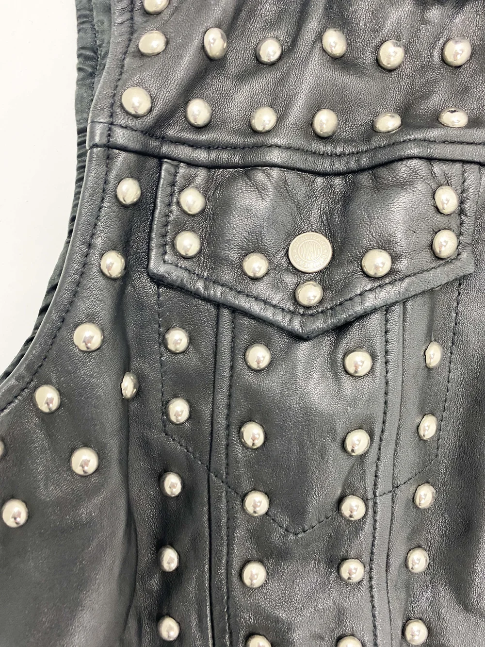 DKNY 90s studded leather vest — JAMES VELORIA